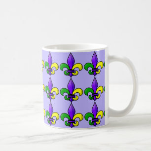 Caneca De Café Ouro verde roxo da flor de lis