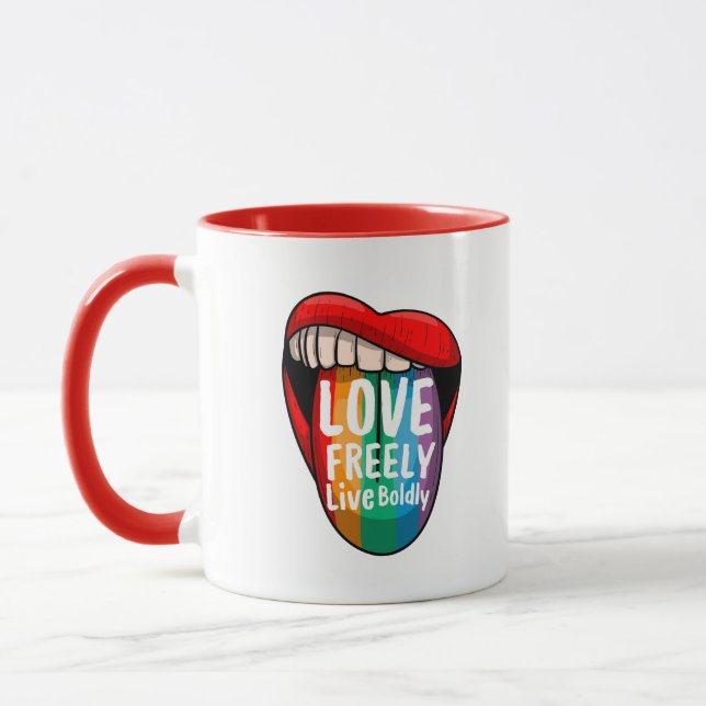 Caneca de Café Ousada Arco-Íris Orgulho Orgulhoso  (Esquerda)