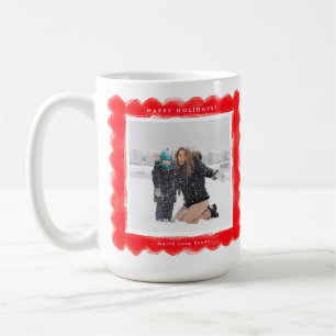 Caneca De Café ousado retrô vermelho quadro 2 fotografia natal