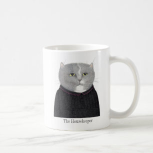 Caneca De Café OUSEKEEPER CAT Lã branca + Texto