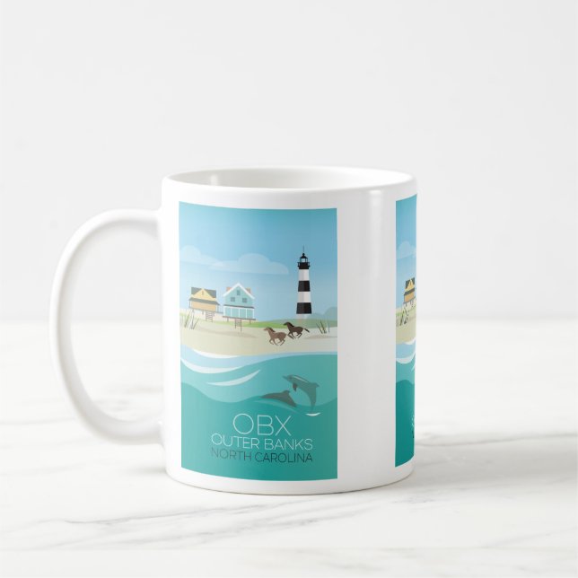 Caneca De Café Outer Banks, Carolina do Norte, Muag (Esquerda)