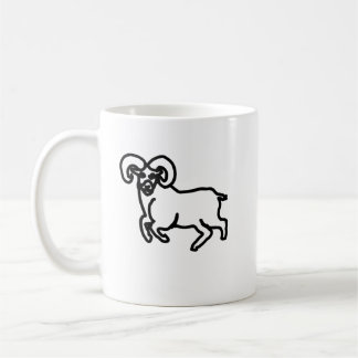 Caneca De Café Outline Ram Zodiac Mug | Minimal Aries Silhouette