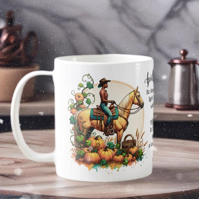 Caneca De Café Outono De Cowgirl (Enjoy this fun Autumn design!)