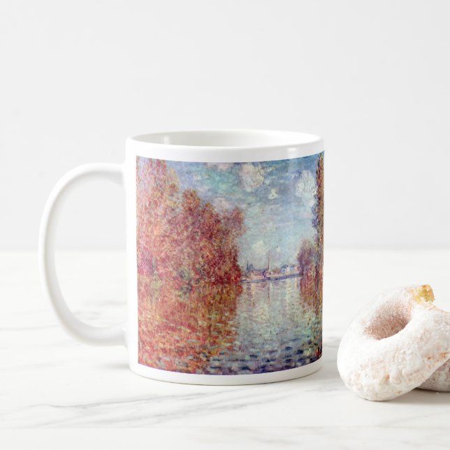 Caneca De Café Outono em argentino por Claude Monet (Com Donut)