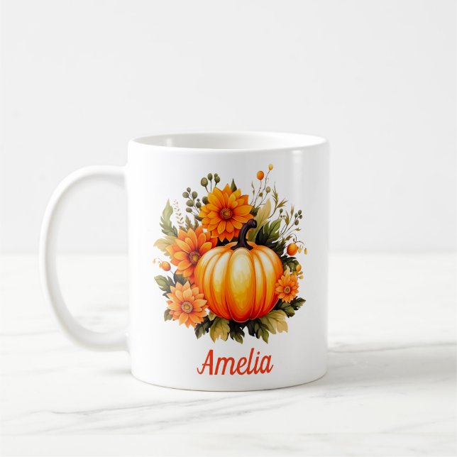 Caneca De Café Outono Personalizado (Esquerda)