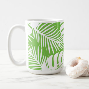 Caneca De Café outono tropical, padrões de folhas de verão