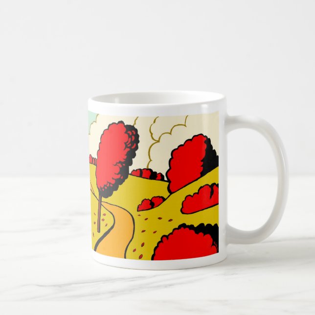 Caneca De Café Outono vermelho (Direita)