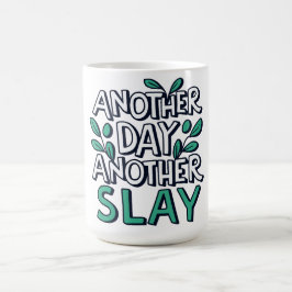 Caneca De Café outro dia, outro dia de folga - folha verde