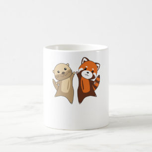 Caneca De Café Outros Animais Doces De Panda Vermelha Para Crianç