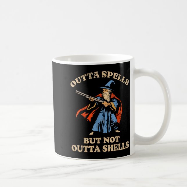 Caneca De Café Outta Spells But Not Outta Shells Wizard Fantasy M (Direita)