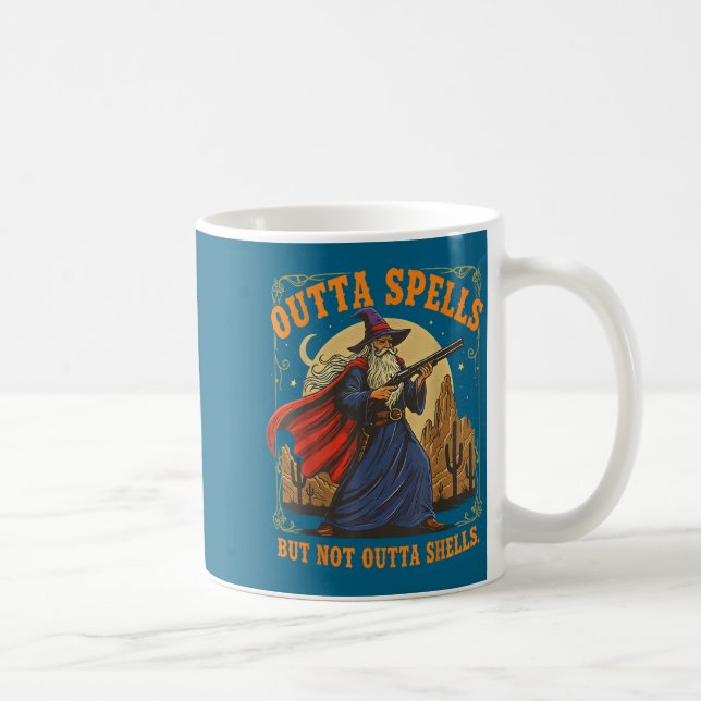 Caneca De Café Outta Spells But Not Outta Shells Wizard Fantasy M (Direita)