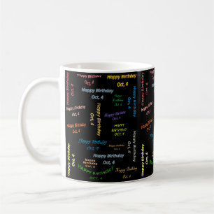 Caneca De Café Outubro, 4 Aniversário Mug