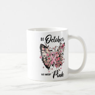 Caneca De Café Outubro Usamos Laço Rosa Conscientização Câncer Ma
