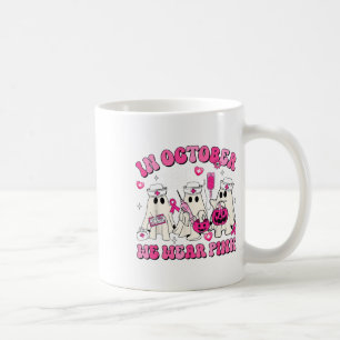 Caneca De Café Outubro Vestimos Enfermeira Rosa Ghost Halloween M