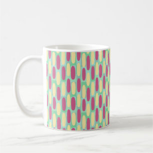 Caneca De Café Ovais Amarelos e Rosa