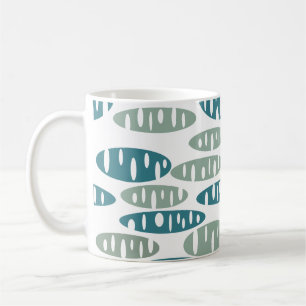 Caneca De Café Ovalos azuis retro