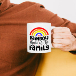 CANECA DE CAFÉ OVELHA ARCO-ÍRIS DA FAMÍLIA GAY DIVERTIDA