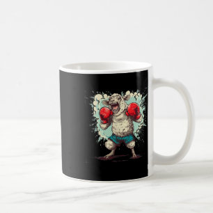 Caneca De Café Ovelha Boxeando Com Luvas de Boxe Kickboxing Engra