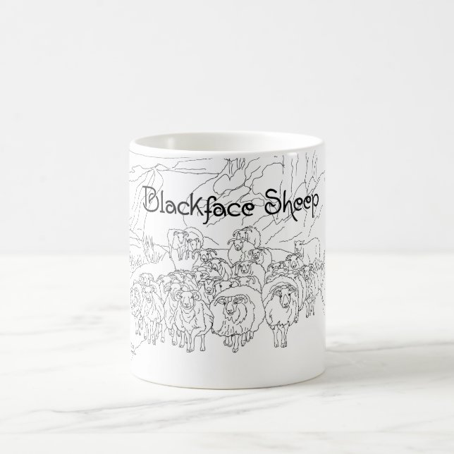 Caneca De Café Ovelha de Cara Negra Escócia (Centro)