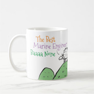 Caneca De Café Ovelha Engenheira Naval Engraçada Melhor Baaa Nenh