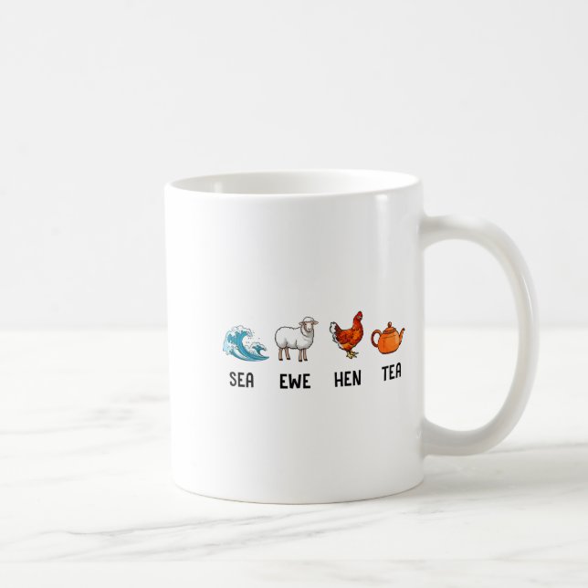 Caneca De Café Ovelha Ewe Galinha Chá Piada Engraçada Dizer Citaç (Direita)