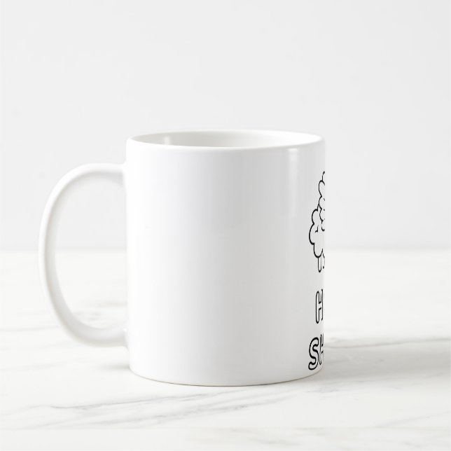 Caneca De Café Ovelha Santa Engraçada Com Asas e Halo (Esquerda)