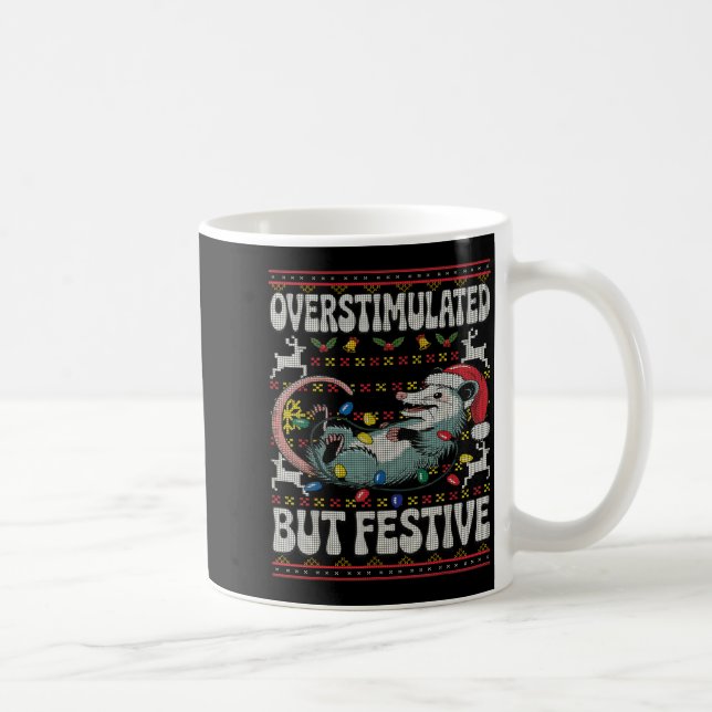 Caneca De Café Overstimulated But Festive Ossum Christmas Ugly Sw (Direita)