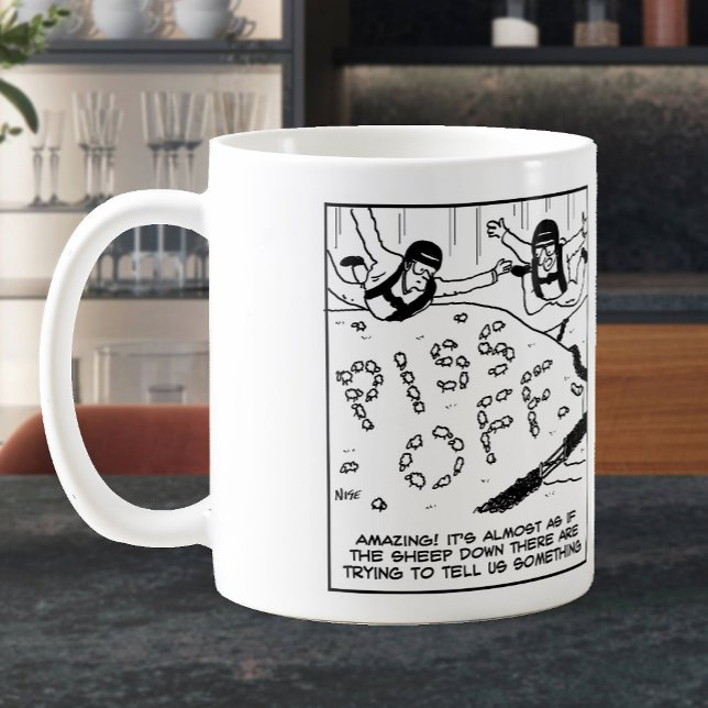 Caneca De Café Ovinos Ortografando Mensagem para Paraquedistas (Criador carregado)