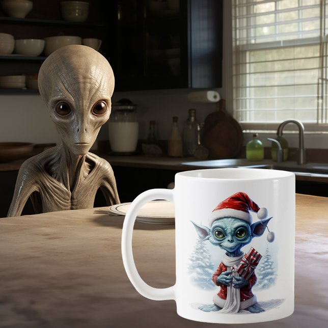 Caneca De Café OVNI da Alienígena de Natal (Criador carregado)