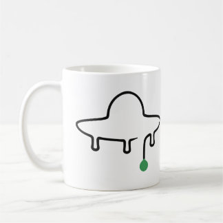 Caneca De Café OVNI Minimalista Desenho de Linha Única com Gota V
