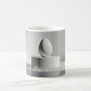 Caneca De Café Ovo de Páscoa minimalista em pedestal moderno