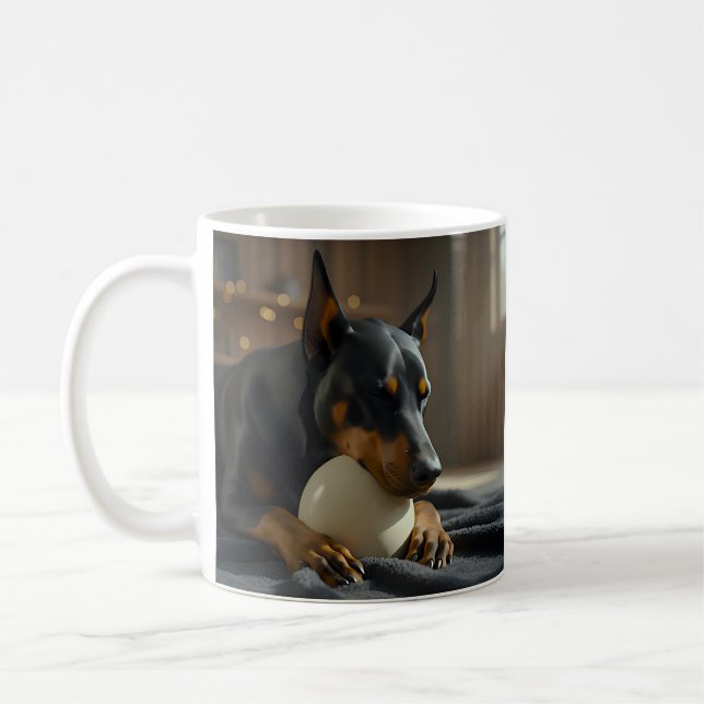Caneca De Café Ovo Doberman Incomum (Esquerda)