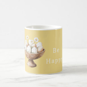 Caneca De Café Ovos de Flores de Margarida Amarela em Tigela