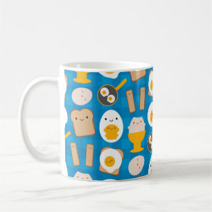 Caneca De Café Ovos de Kawaii para o pequeno almoço