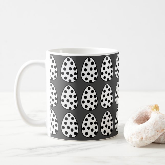 Caneca De Café Ovos de Páscoa Bolinhas Feliz Páscoa Padrão   (Com Donut)
