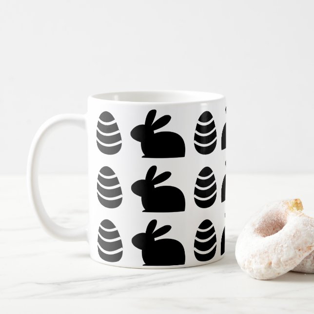 Caneca De Café Ovos de Páscoa Coelho da Páscoa Feliz Páscoa Padrã (Com Donut)