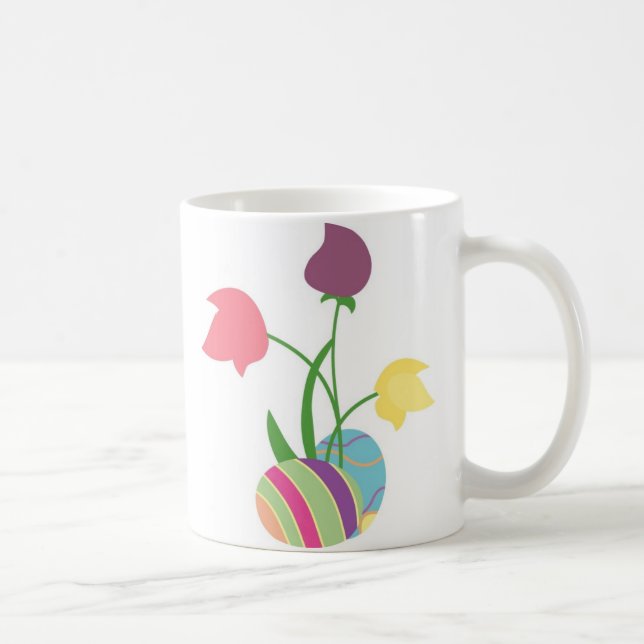Caneca De Café Ovos de Páscoa com Flores de primavera (Direita)