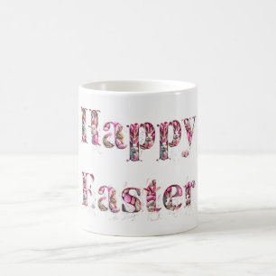 Caneca De Café Ovos de Páscoa de Bunnies de Texto do felz pascoa