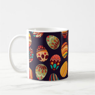 Caneca De Café Ovos de Páscoa: design festivo sem costura.
