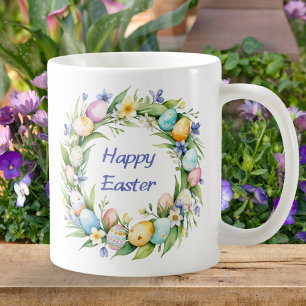 Caneca De Café Ovos de Páscoa Floral bonito Personalizados
