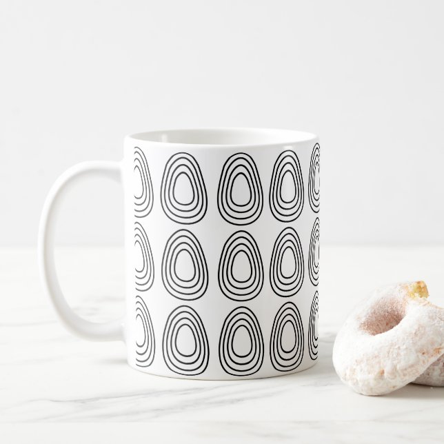 Caneca De Café Ovos de Páscoa Geométrico Feliz Páscoa  (Com Donut)