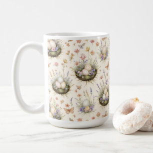 Caneca De Café Ovos de Páscoa Ninhos de Jardim Cottagecore Bota V