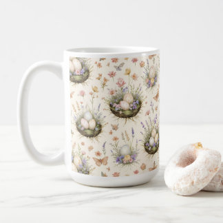 Caneca De Café Ovos de Páscoa Ninhos de Jardim Cottagecore Bota V