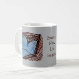 Caneca De Café Ovos de Pássaros - A Primavera Começa uma Nova Vid