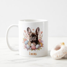 Ovos e Flores para Bulldog Franceses páscoas -