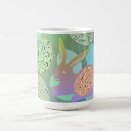 Caneca De Café Ovos "Felz pascoa" de coelho da Páscoa