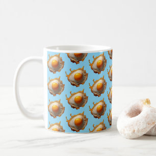 Caneca De Café Ovos Fritos com Gema para Cima