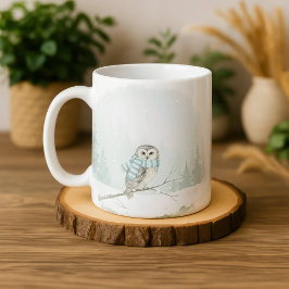 Caneca De Café Owl Mug Watercolor Winter Christmas Gift Cute Fore