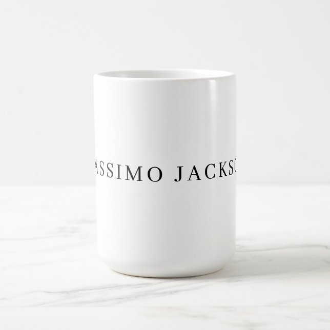 Caneca De Café Own Name Decorative Chic Plain Simple Black White (Centro)