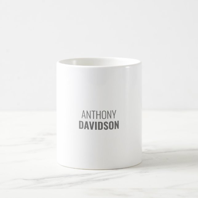 Caneca De Café Own Name Modern Minimalist Elegant Professional (Centro)